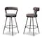 Baxton Studio Arcene Rustic and Industrial Antique Grey Swivel Bar Stool, PK2 149-8968 - alternate 2